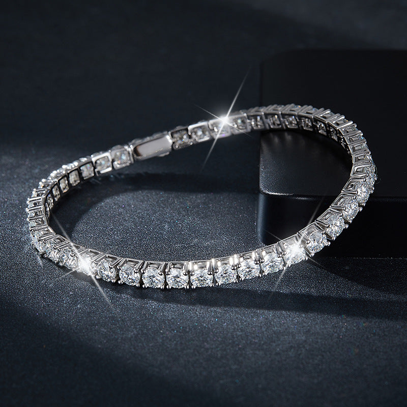 <72> Willa ——  Tennis Round Moissanite Bolo Bracelet