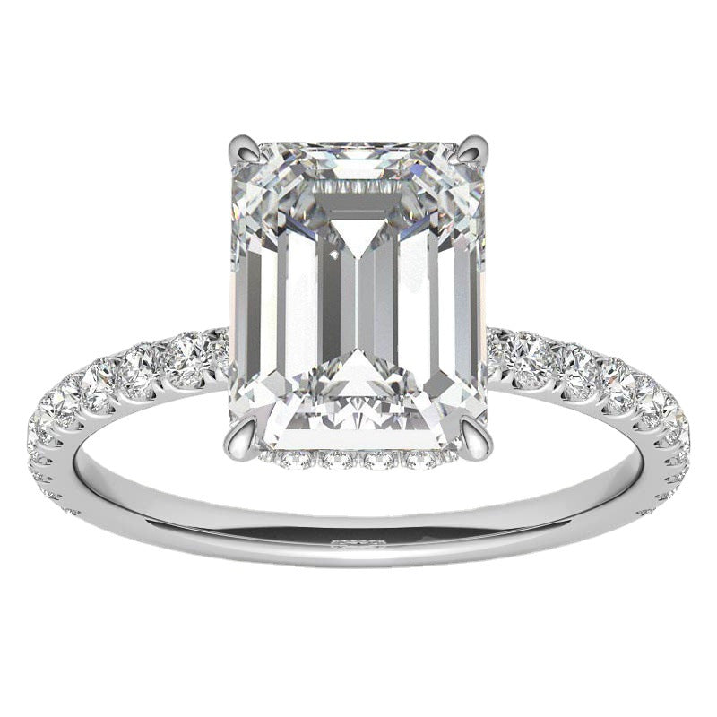 <78>Juliette ——  Emerald cut  Moissanite Ring