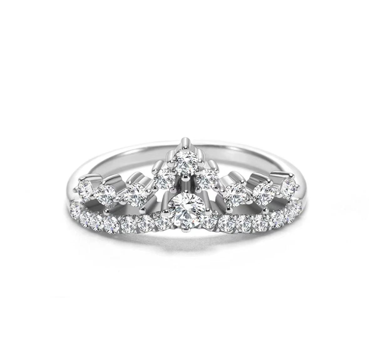 <46>Crown —— All Moissanite V Band