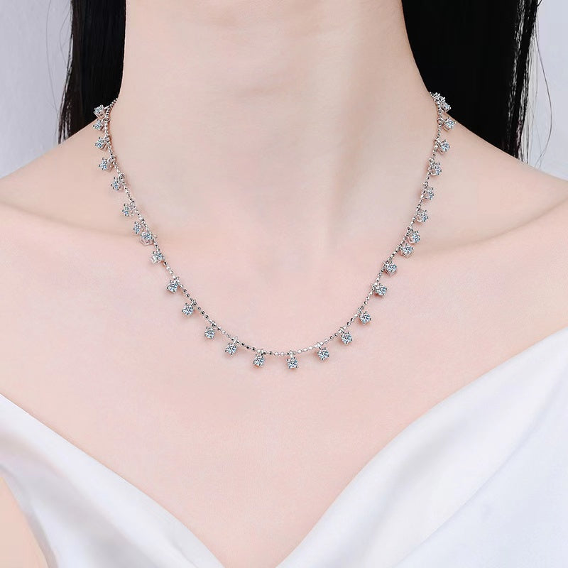 <40>Ballet —— Dress Cluster Moissanite Necklace