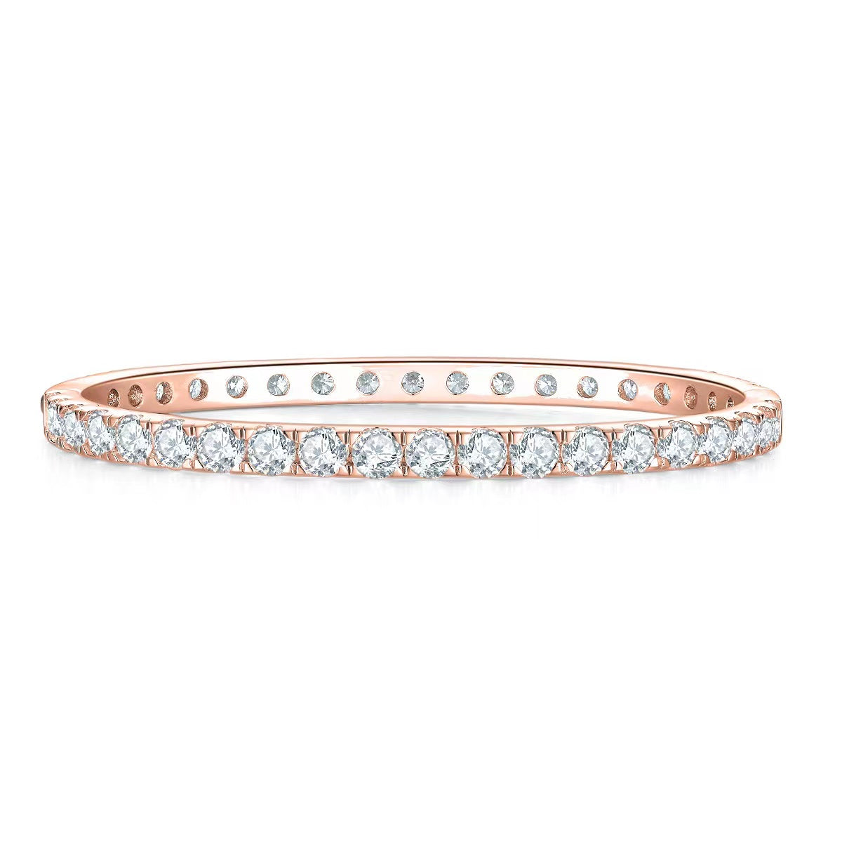 <44> Star Eclipses —— Round moissanite pave bangle bracelet