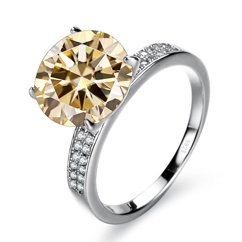 <66>Poppy —— Round Moissanite ring and Selectable colors