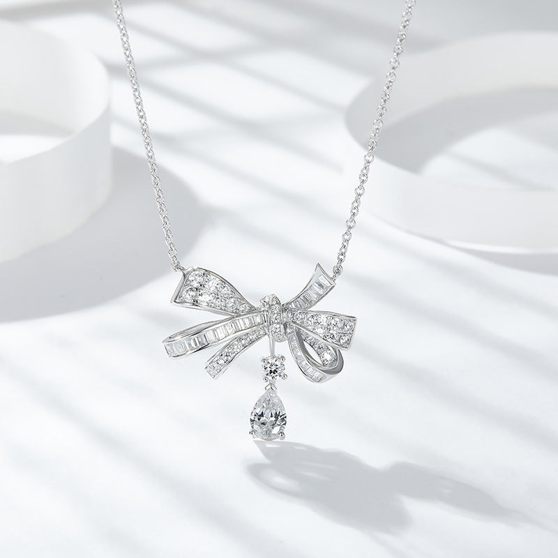 <73> Ribbon —— ribbon moissanite necklace