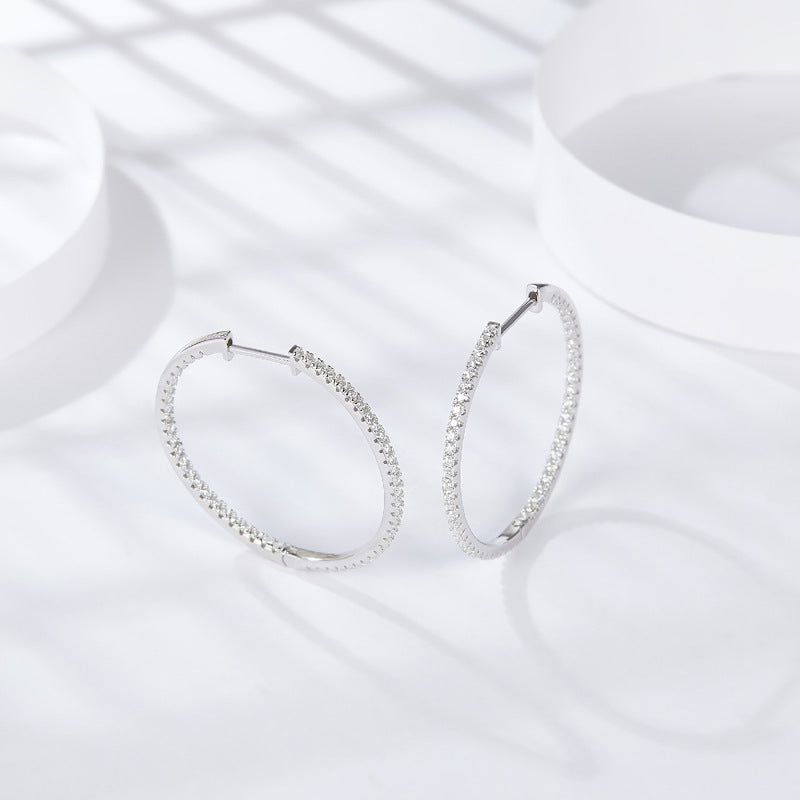 <68>Isla——hoop moissanite earrings