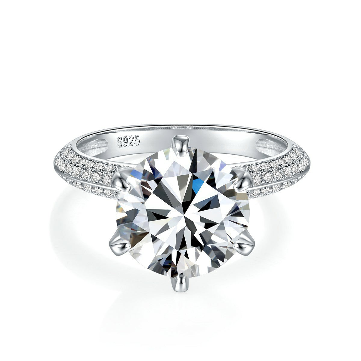 <63>Infinite Splendor——Round  Moissanite ring and the whole Moissanit