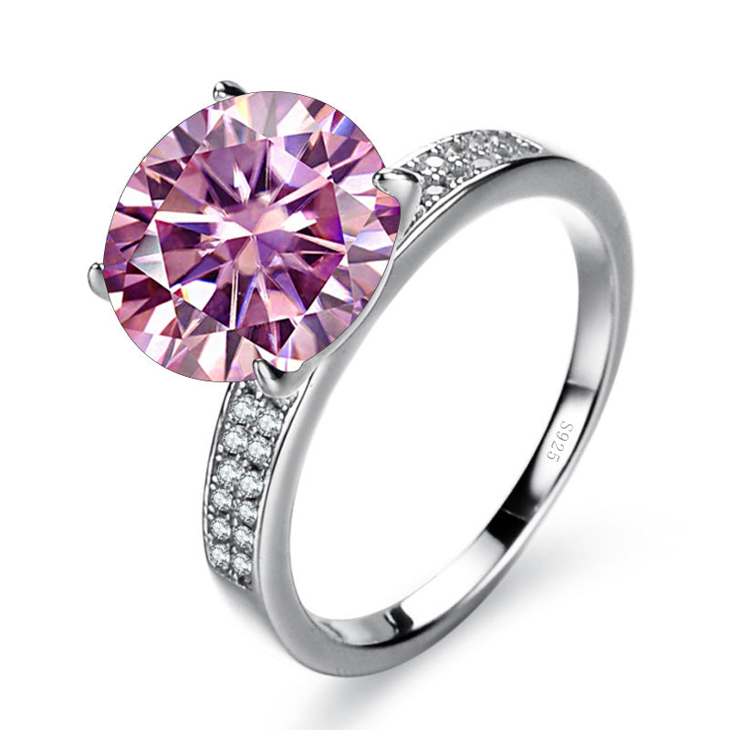 <66>Poppy —— Round Moissanite ring and Selectable colors