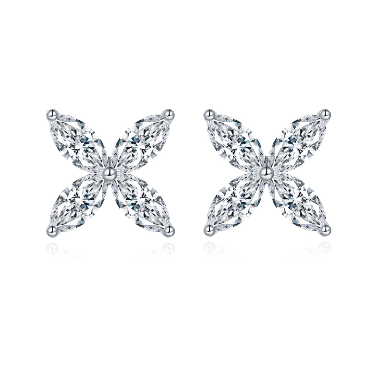 <77> Four-leaf clover Series—— Four-leaf clover moissanite Earring and Necklace