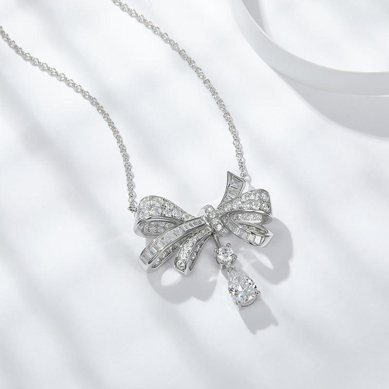 <73> Ribbon —— ribbon moissanite necklace