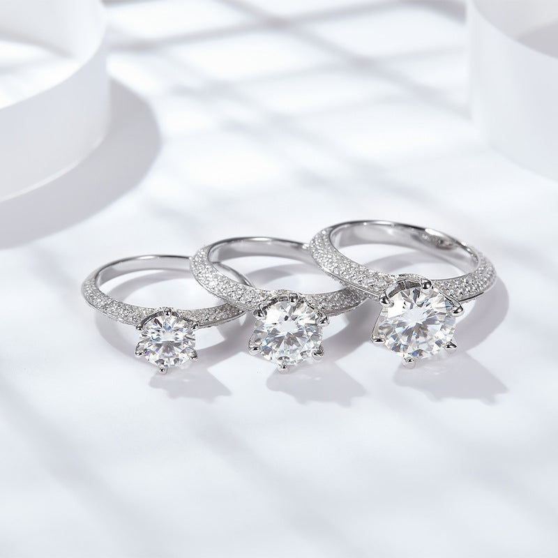 <63>Infinite Splendor——Round  Moissanite ring and the whole Moissanit