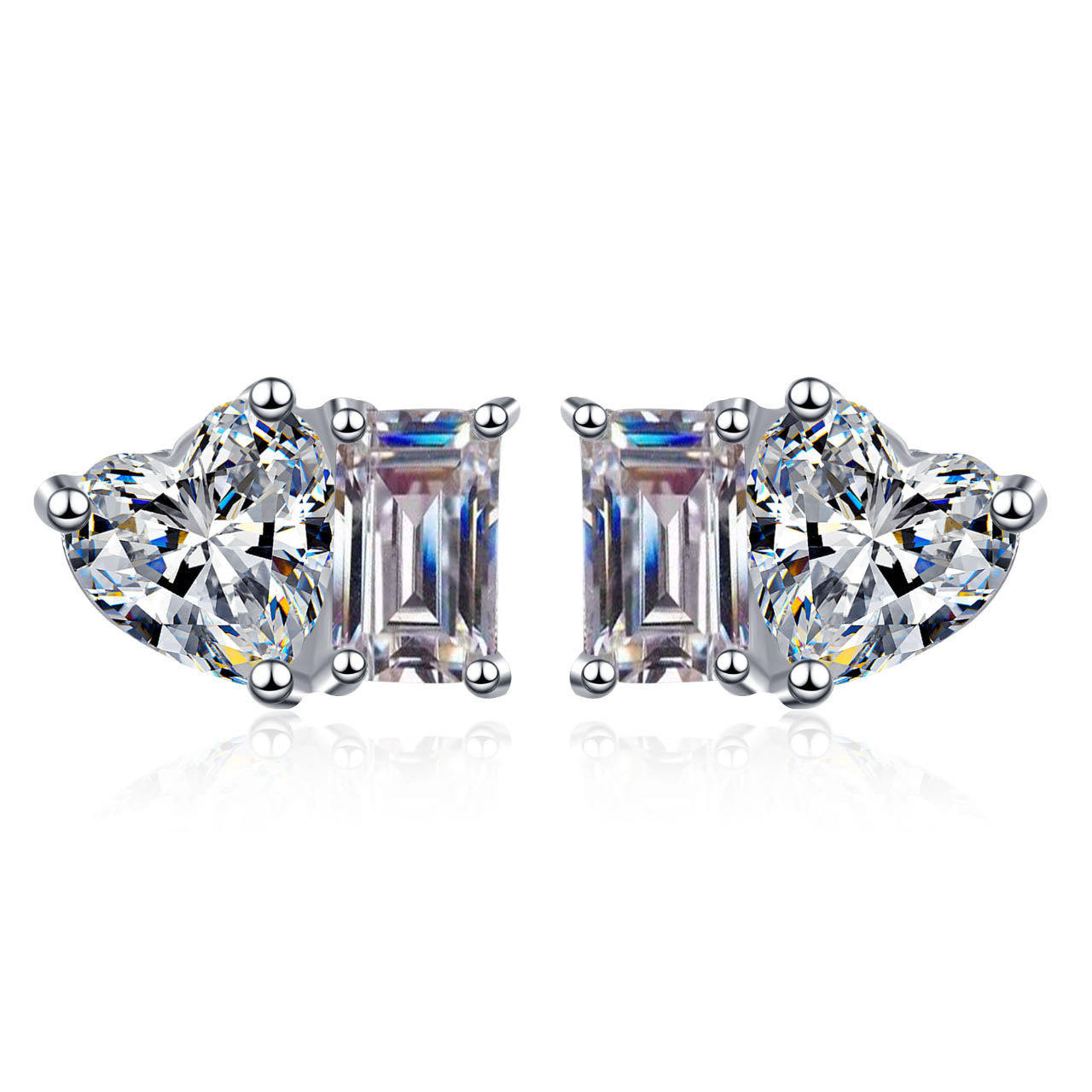 <64> Yoyo —— Radiant ang Heart-shaped cut moissanite earrings