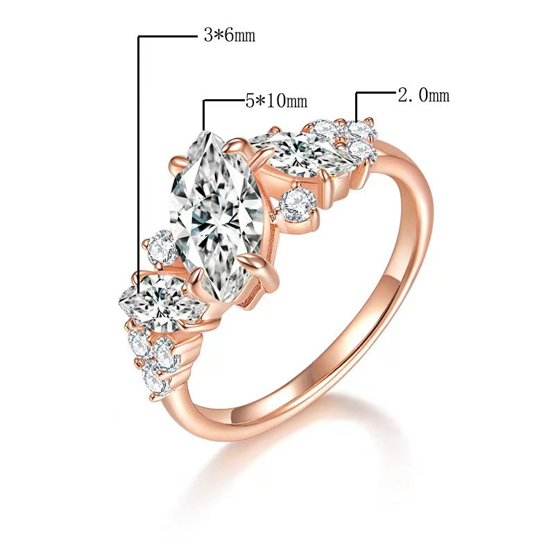 <31>Natalie ——Marquise and all Moissanite Ring