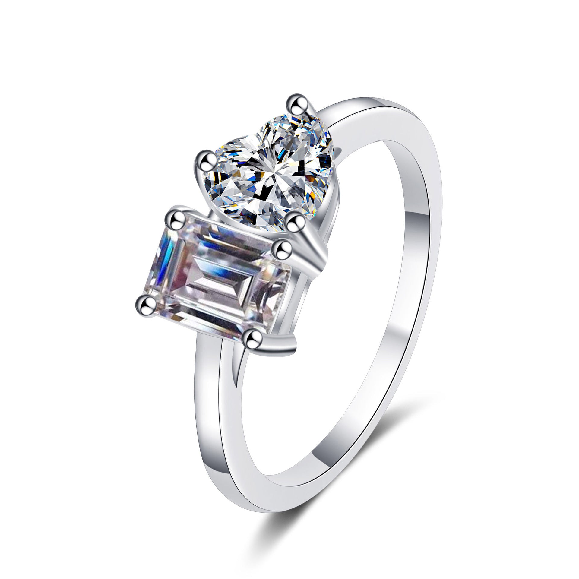 <76>Esme ——Radiant ang Heart-shaped cut moissanite ring