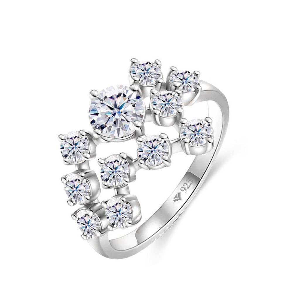 <84>Esme ——Snowflake Moissanit ring