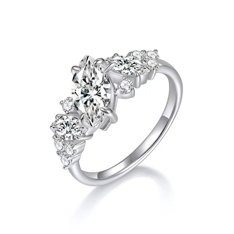 <31>Natalie ——Marquise and all Moissanite Ring