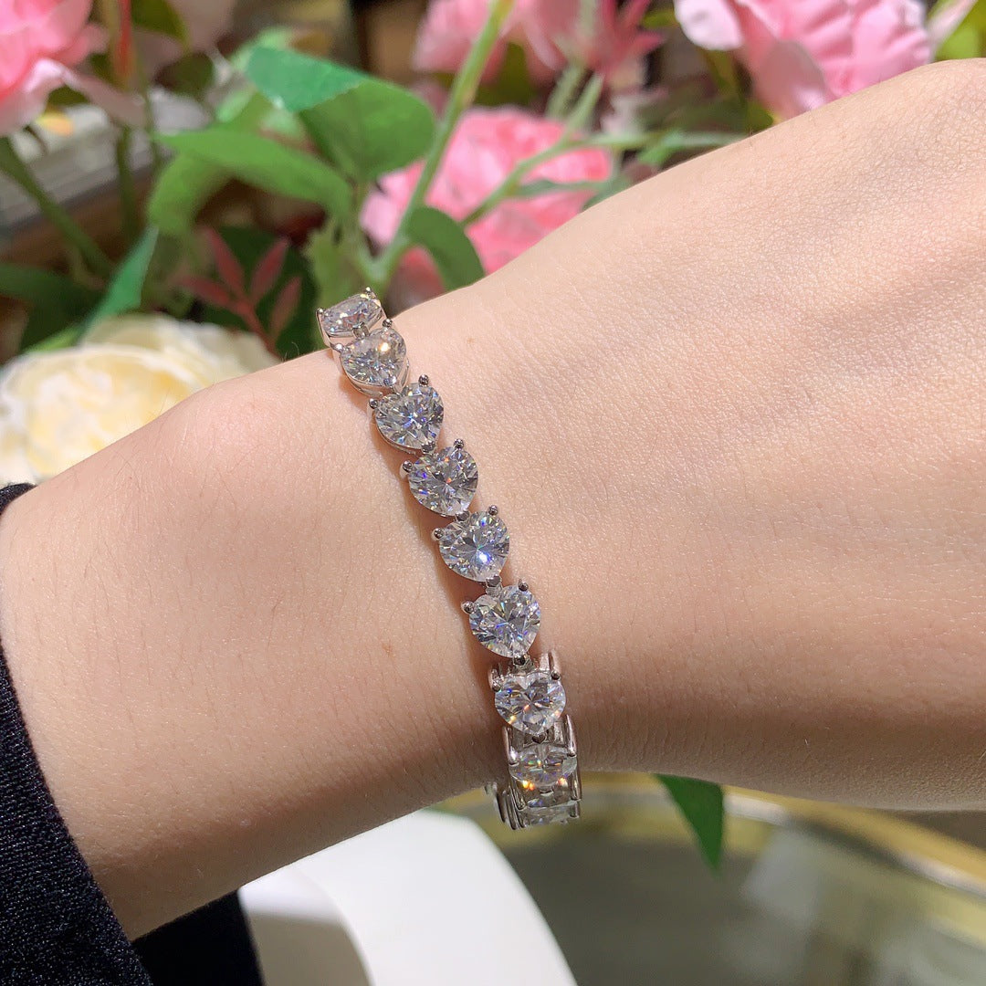 <52>Rachel Heart ——Heart-shaped cut moissanite bracelet