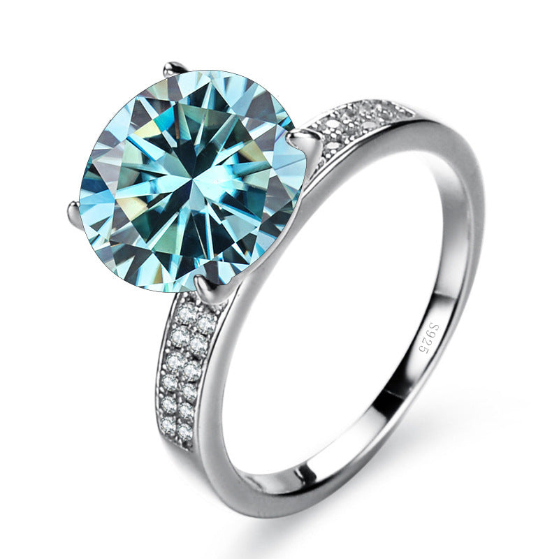 <66>Poppy —— Round Moissanite ring and Selectable colors