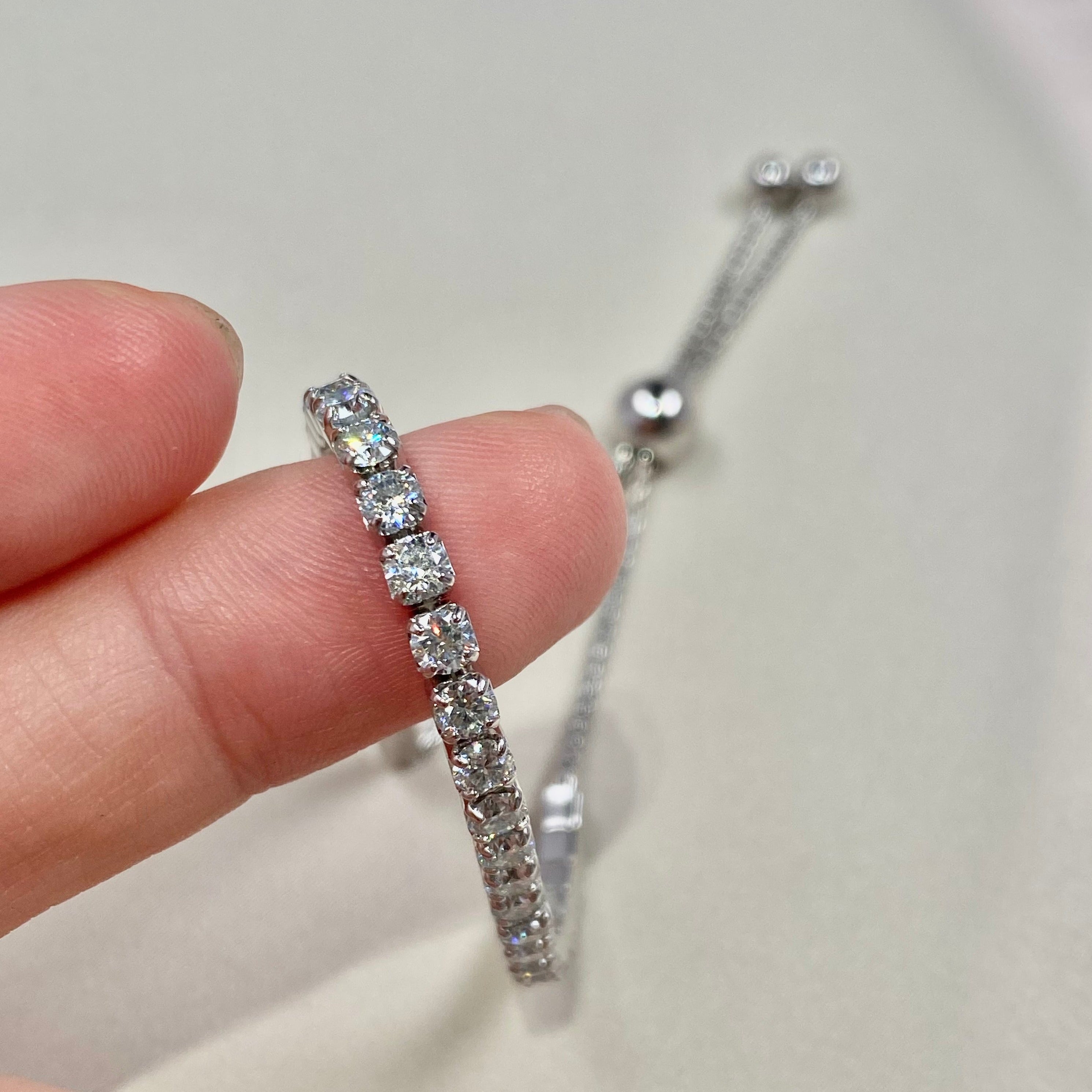 <39> Galaxy —— 2/3 Tennis Round Moissanite Bolo Bracelet