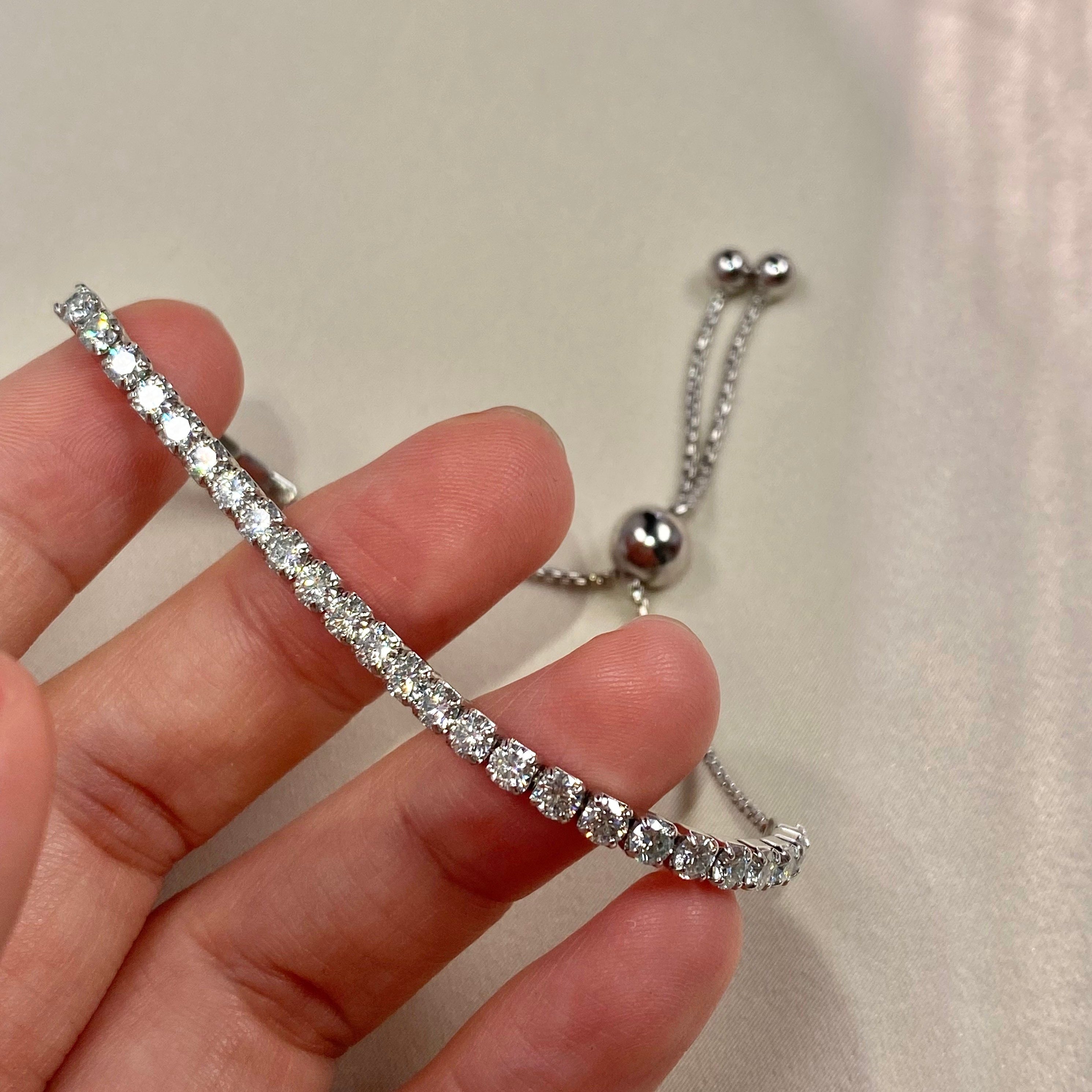 <39> Galaxy —— 2/3 Tennis Round Moissanite Bolo Bracelet